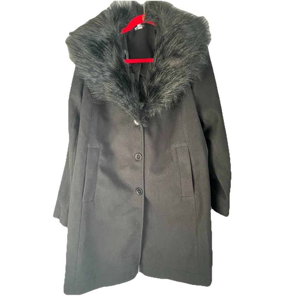 Women’s Avenue Size 14 Plus Tailored Winter Coat with Removeable Faux Fur Collar